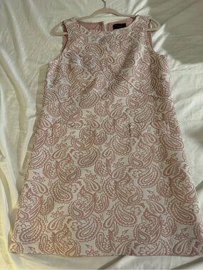 Victoria Beckham for Target Pink Paisley Jacquard Shift Dress Lined Pockets